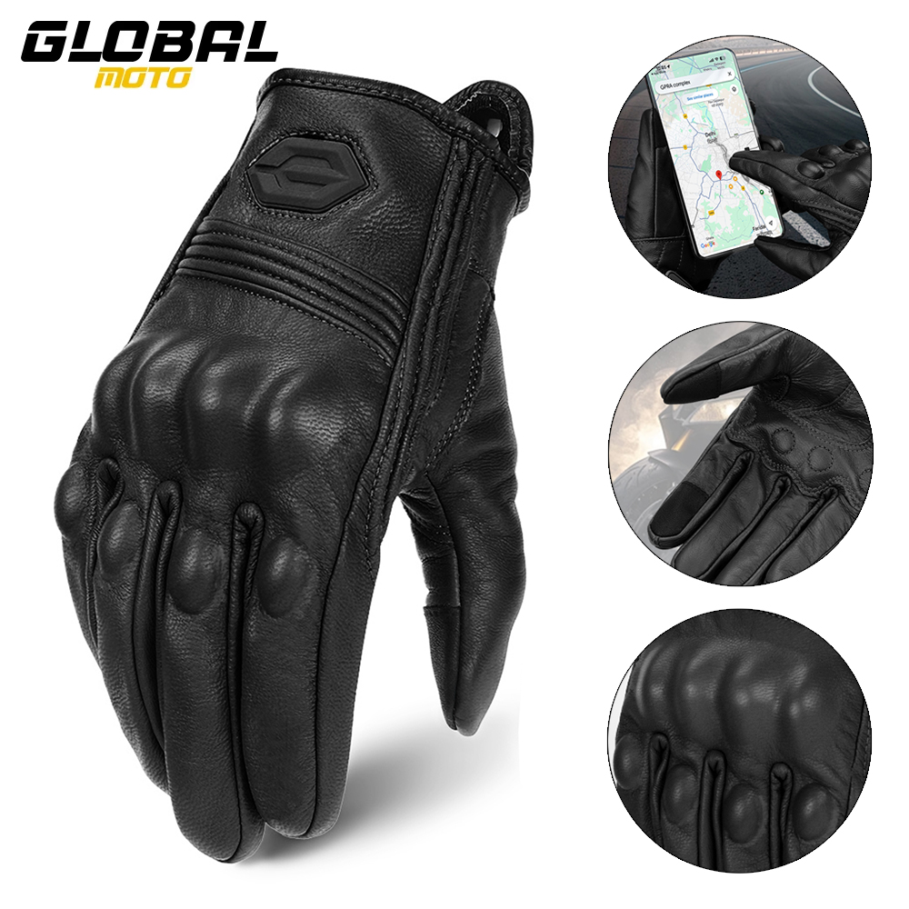 Horse Riding Glove - Kış motosiklet eldivenleri deri motokros tam