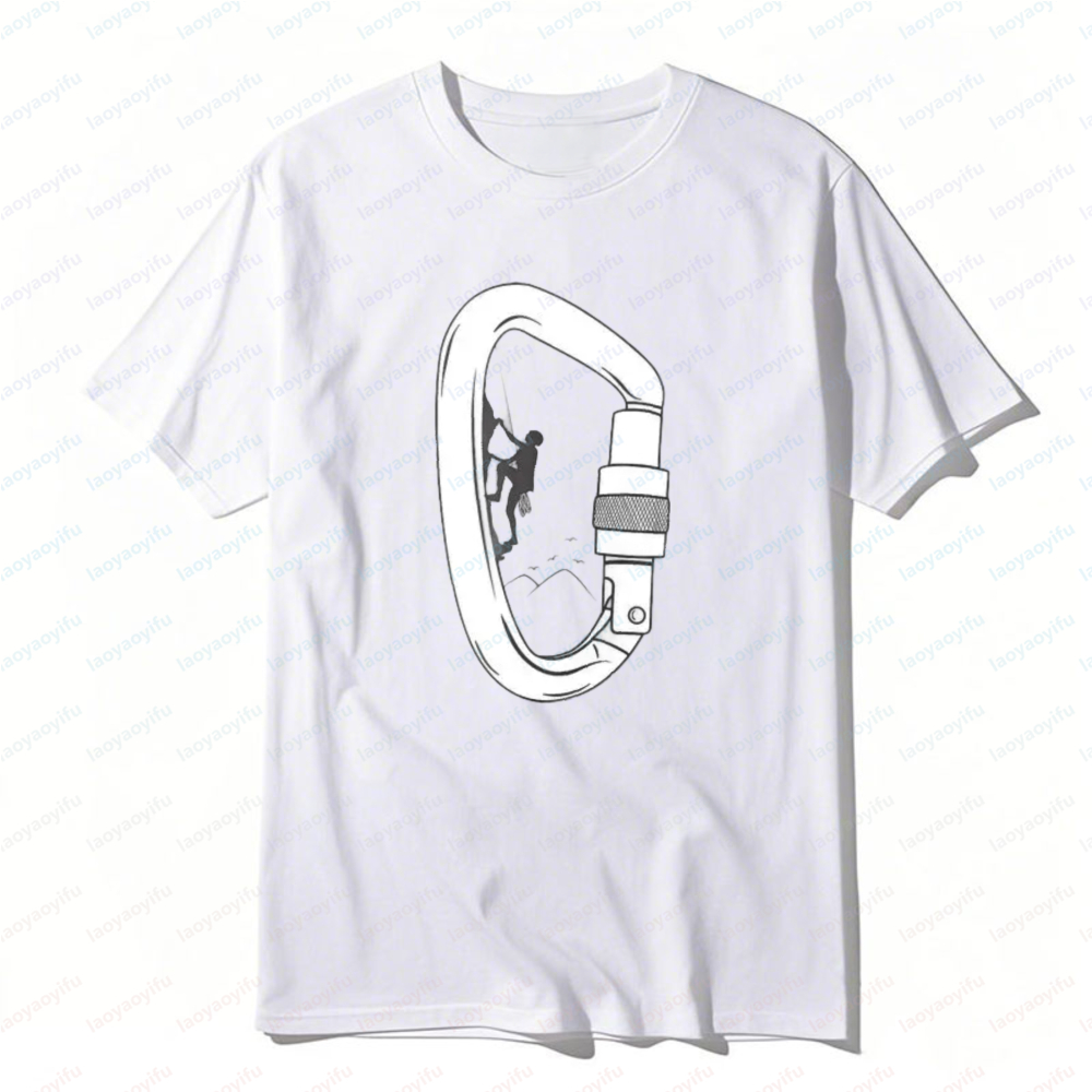 Outdoor Sport Climbing Gear - Karabina Tırmanma Ekipmanları Baskılı T-shirt Açık