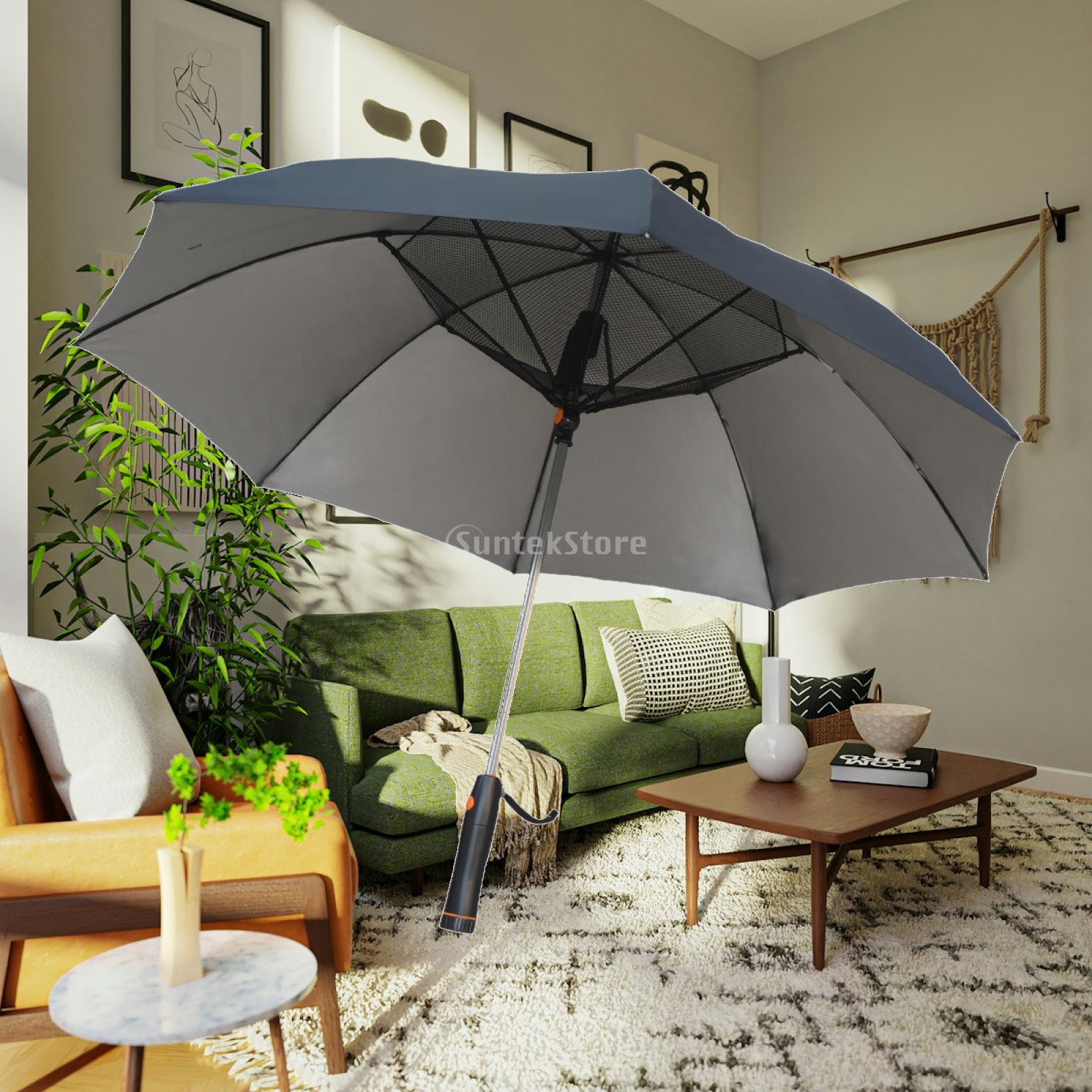 Outdoor Sports Umbrella - Dahili Fanlı Şemsiye, Seyahat Şemsiyesi, Kompakt